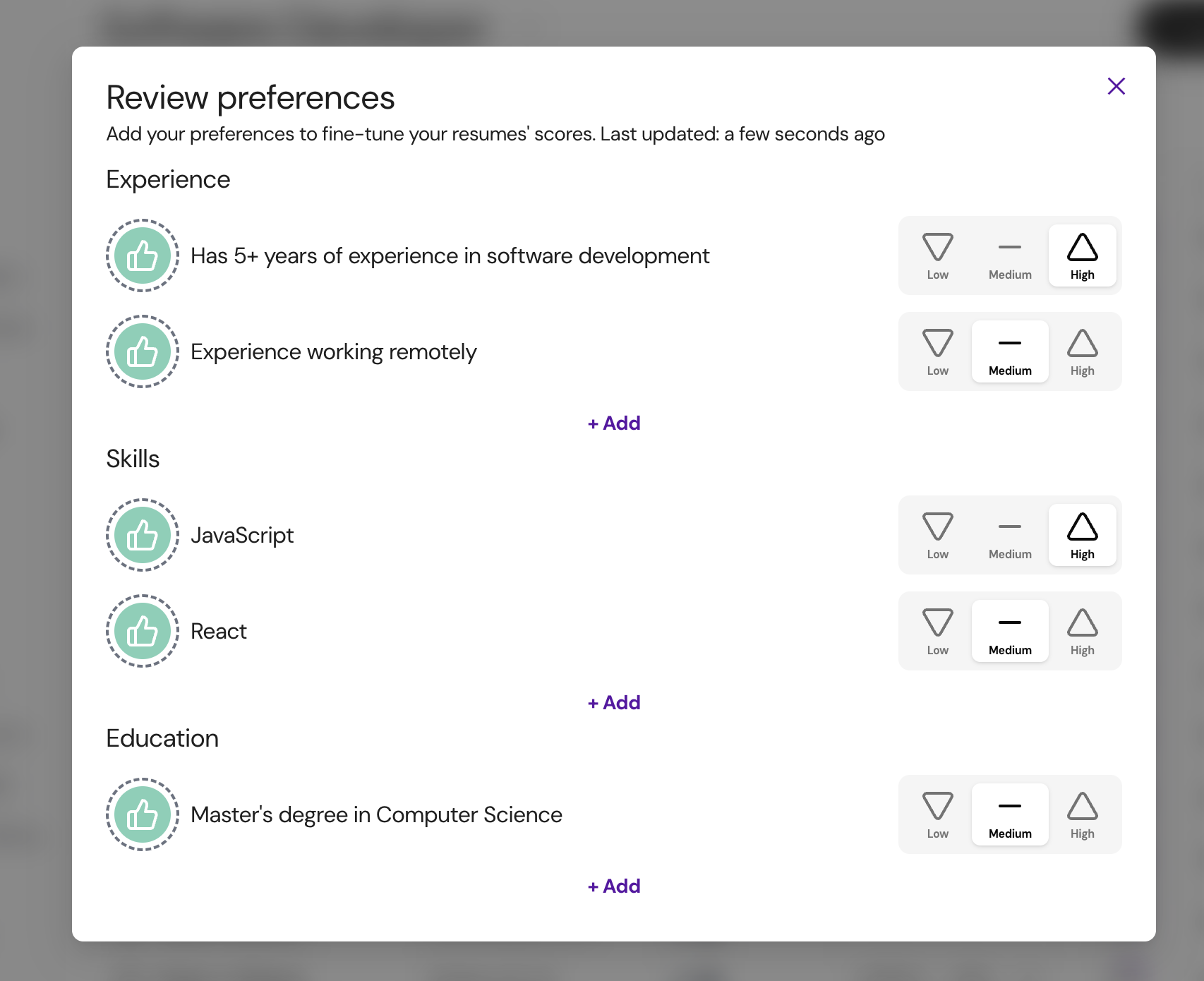 new interview results ui